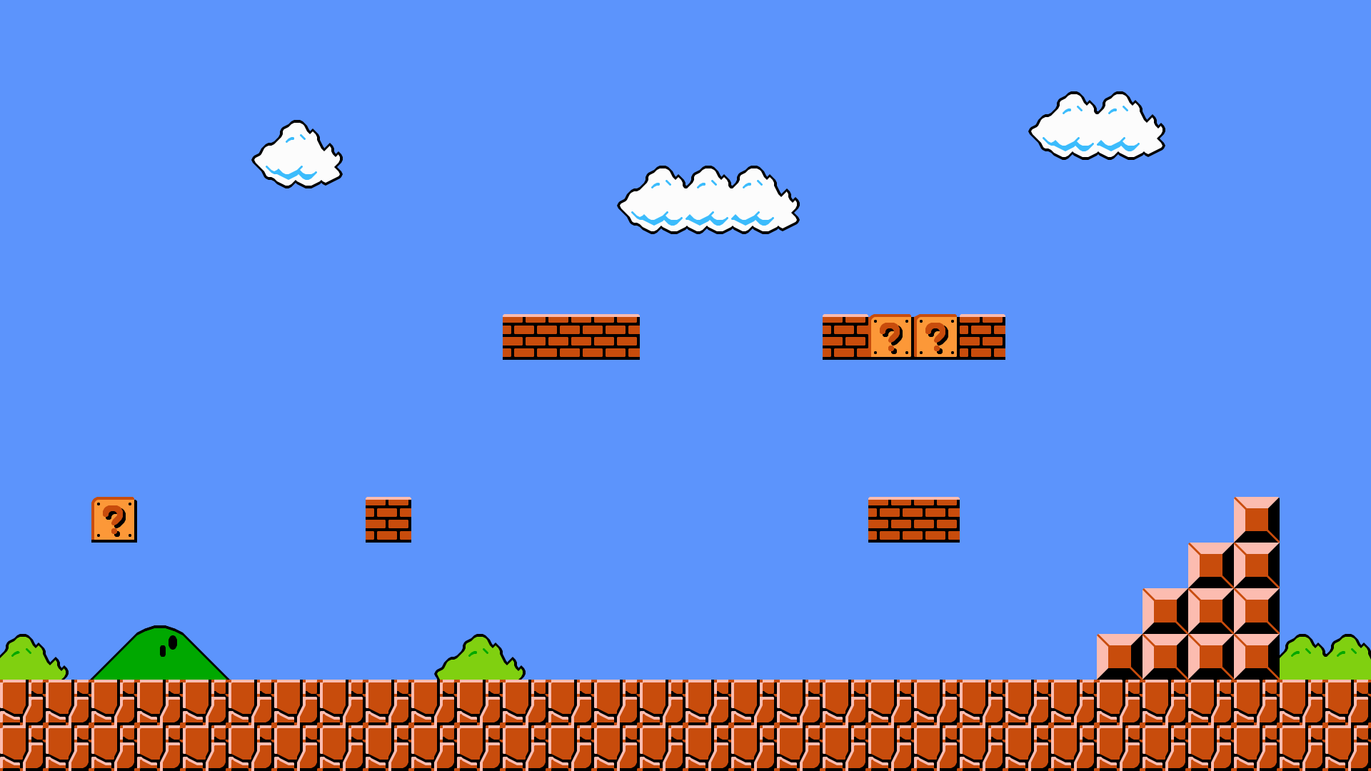 layout of world 1-1 of new super mario bros. wii